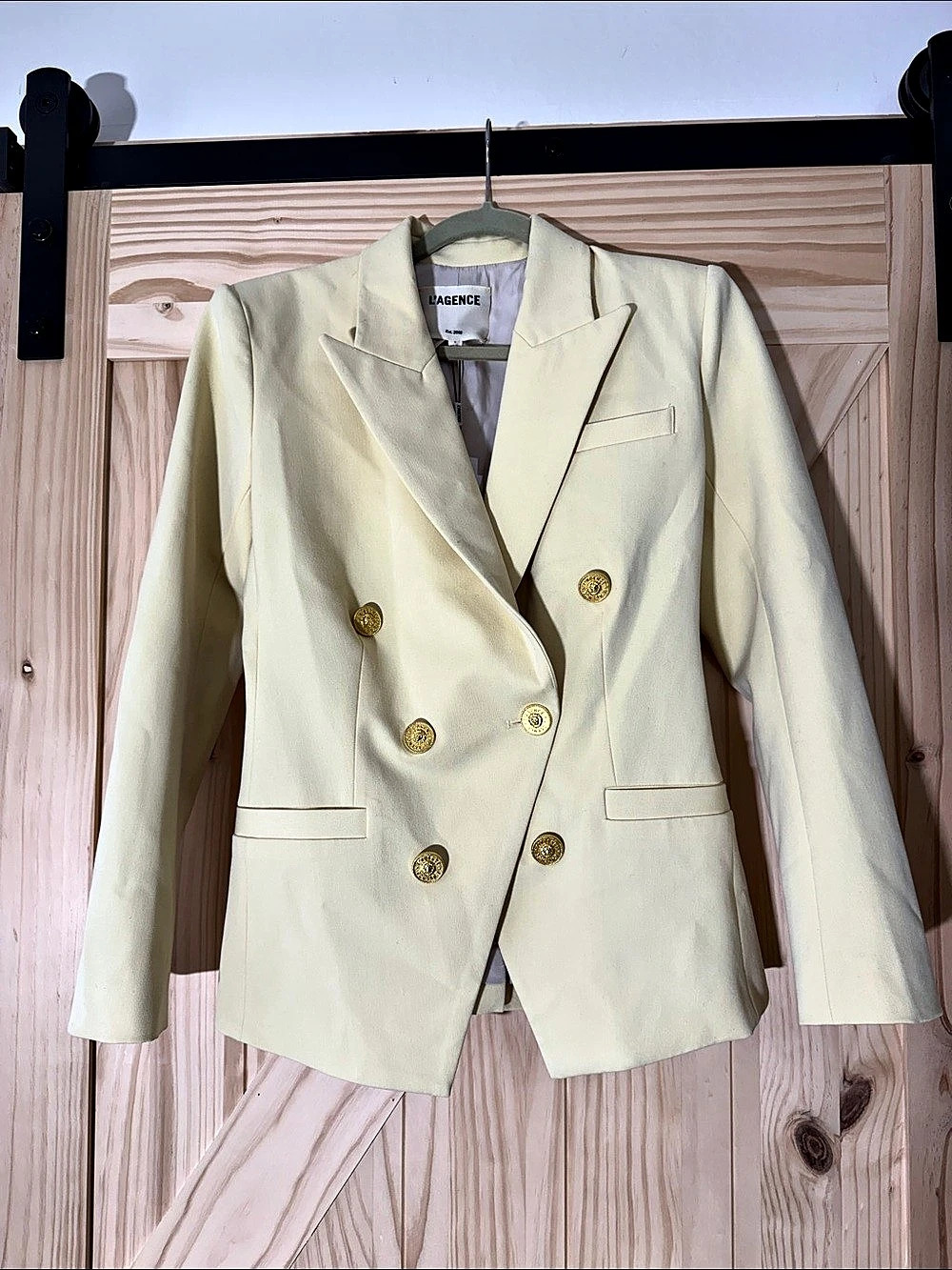 L'AGENCE Kyomi Double Breasted Blazer Double Breasted Blazer in Lemon Sorbet Siz